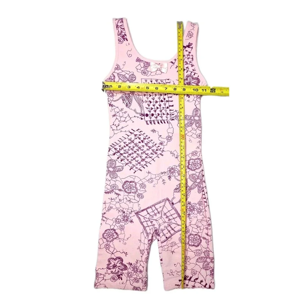Baryshnikov Kids VTG Pink Antique Lace Cotton Blend Biketard Singlet Size 12/14